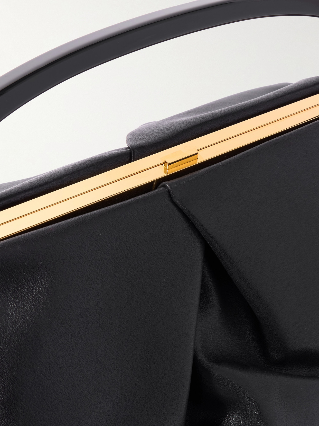 Shop Dries Van Noten Pleated Leather Tote In Black