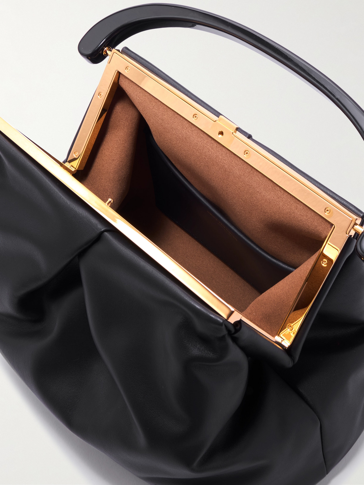 Shop Dries Van Noten Pleated Leather Tote In Black
