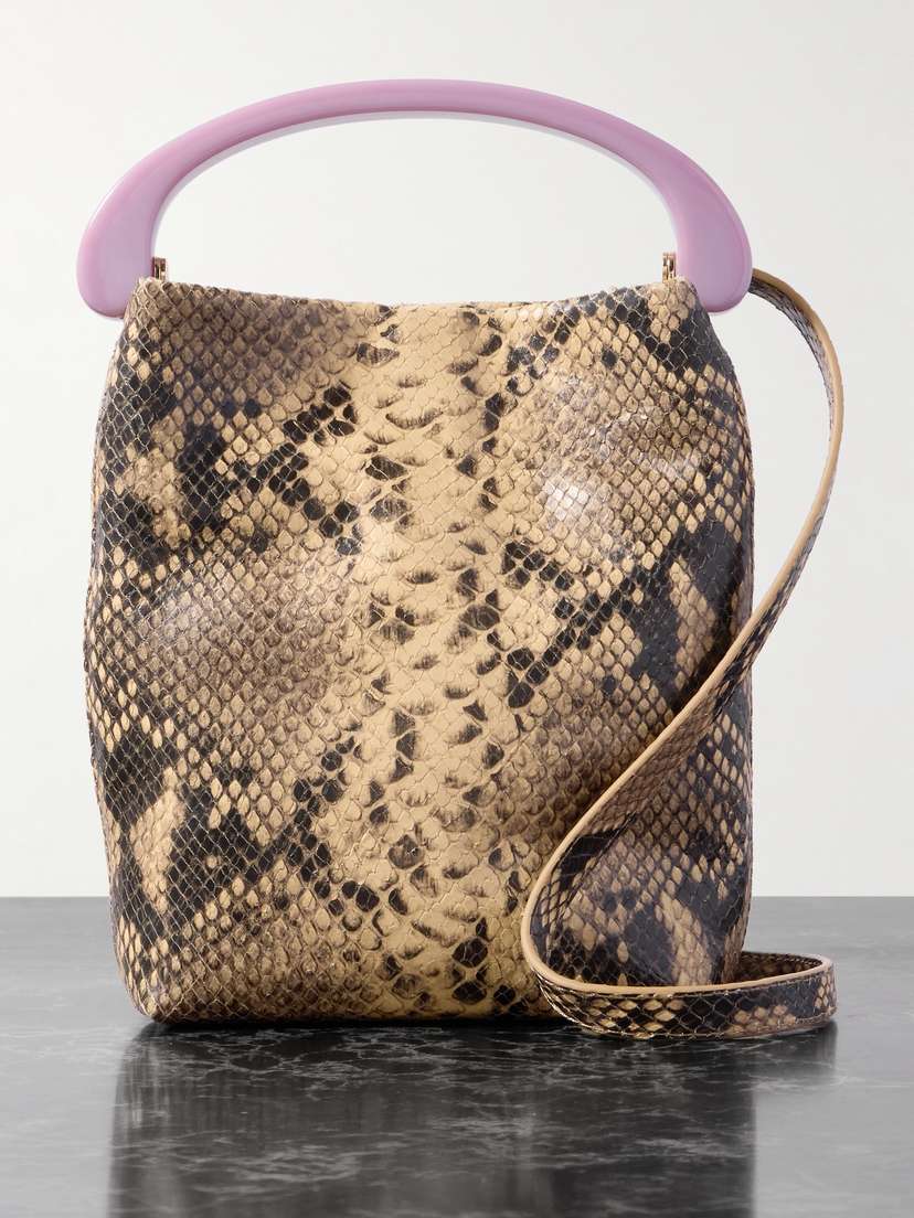 Dries Van Noten Snake-effect Leather Shoulder Bag