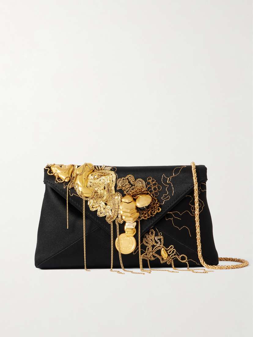 Dries Van Noten Embellished Satin Clutch