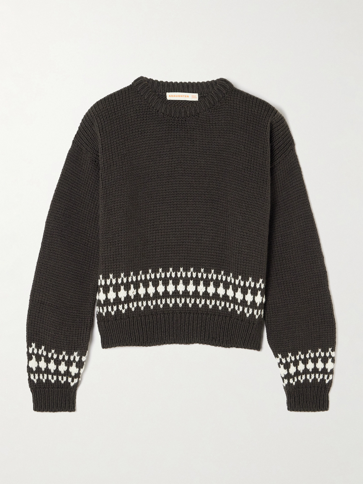 Daughter Fair Isle Wool Jumper In Brown