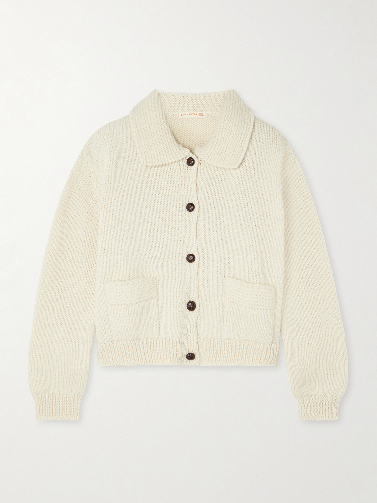 Daughter Merino Wool Cardigan In Cream