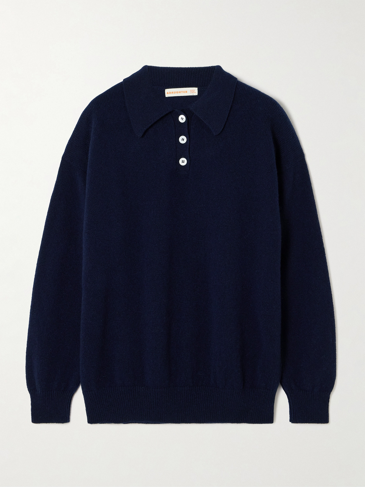 And-daughter Edith Wool Polo Jumper In Blue