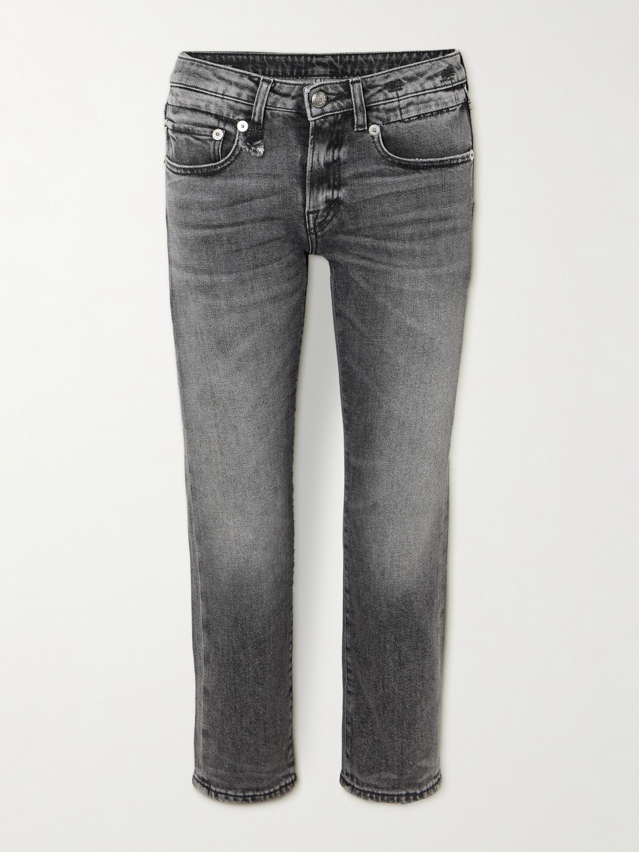R13 Gray Boy Straight Jeans In Gray