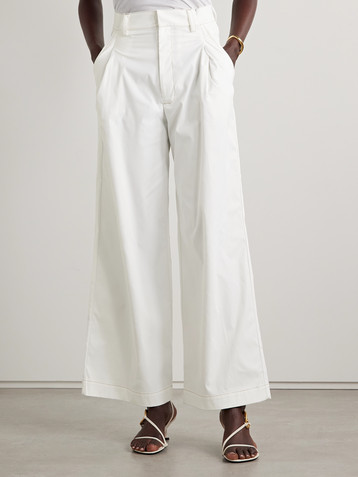 Kika Vargas Olympe pleated woven wide-leg pants