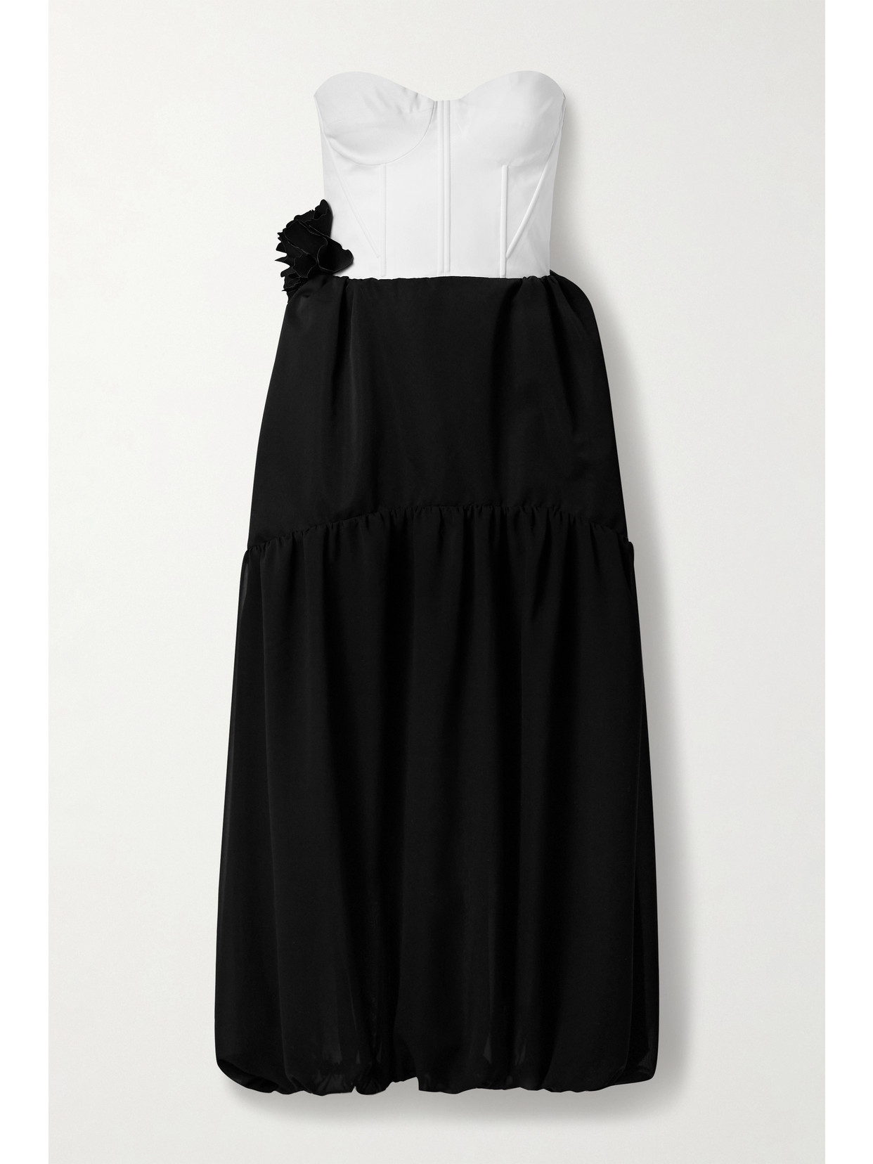 Kika Vargas Glenn Strapless Appliquéd Twill Midi Dress In Black