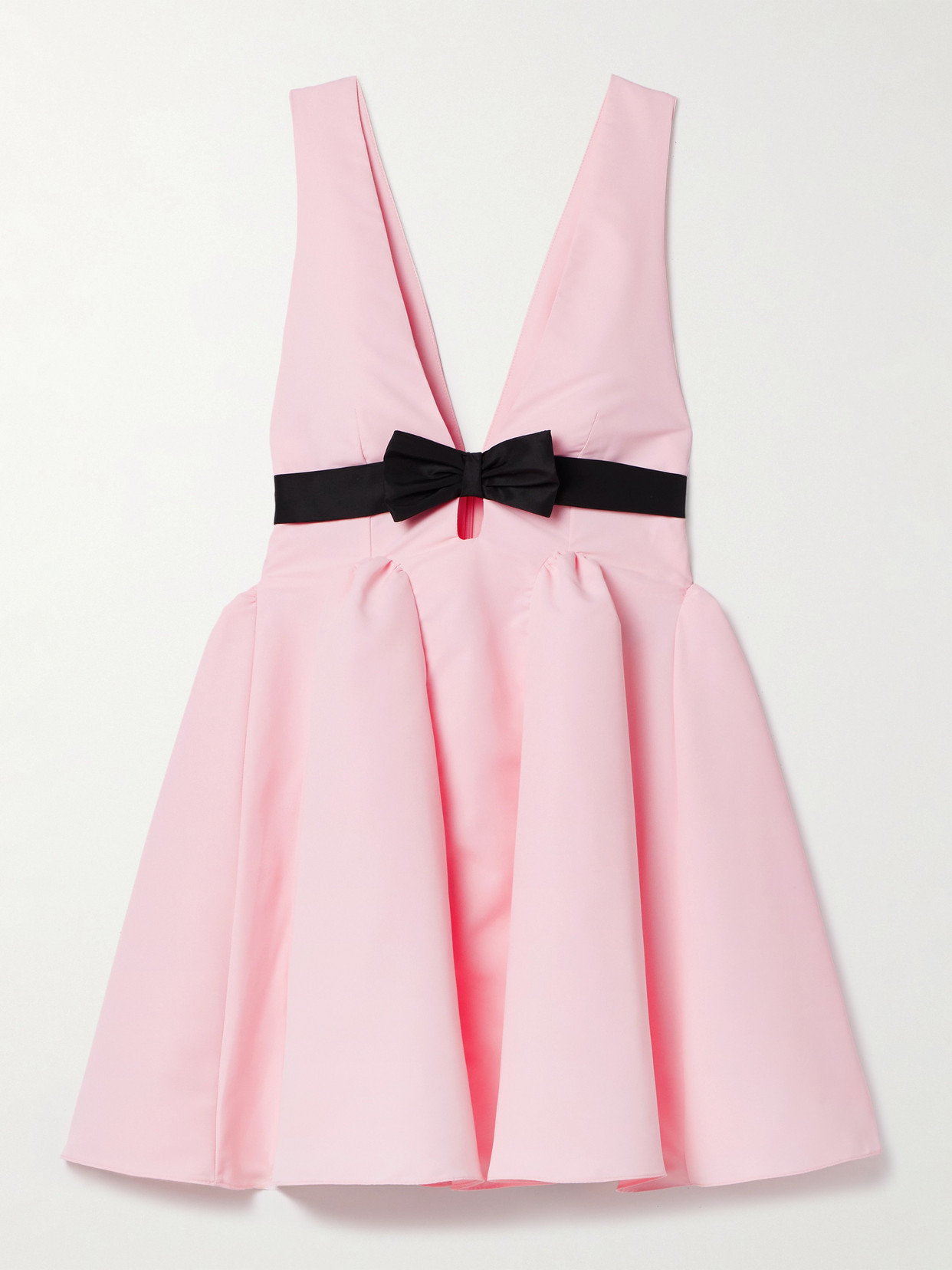 Kika Vargas Charlize Bow-embellished Woven Mini Dress In Pink