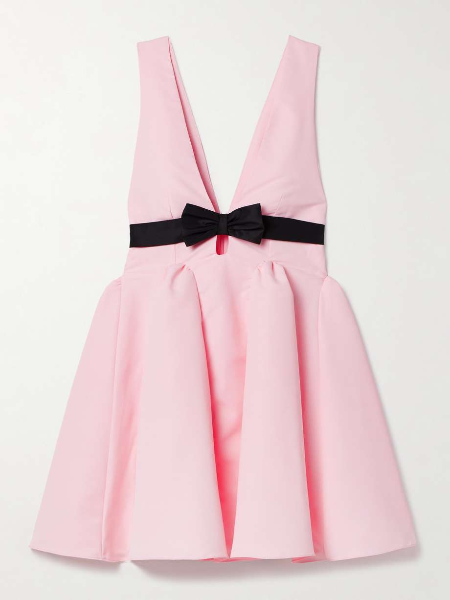 charlize bow-embellished woven mini dress