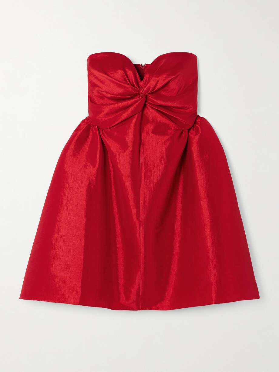 fiona strapless twisted taffeta mini dress
