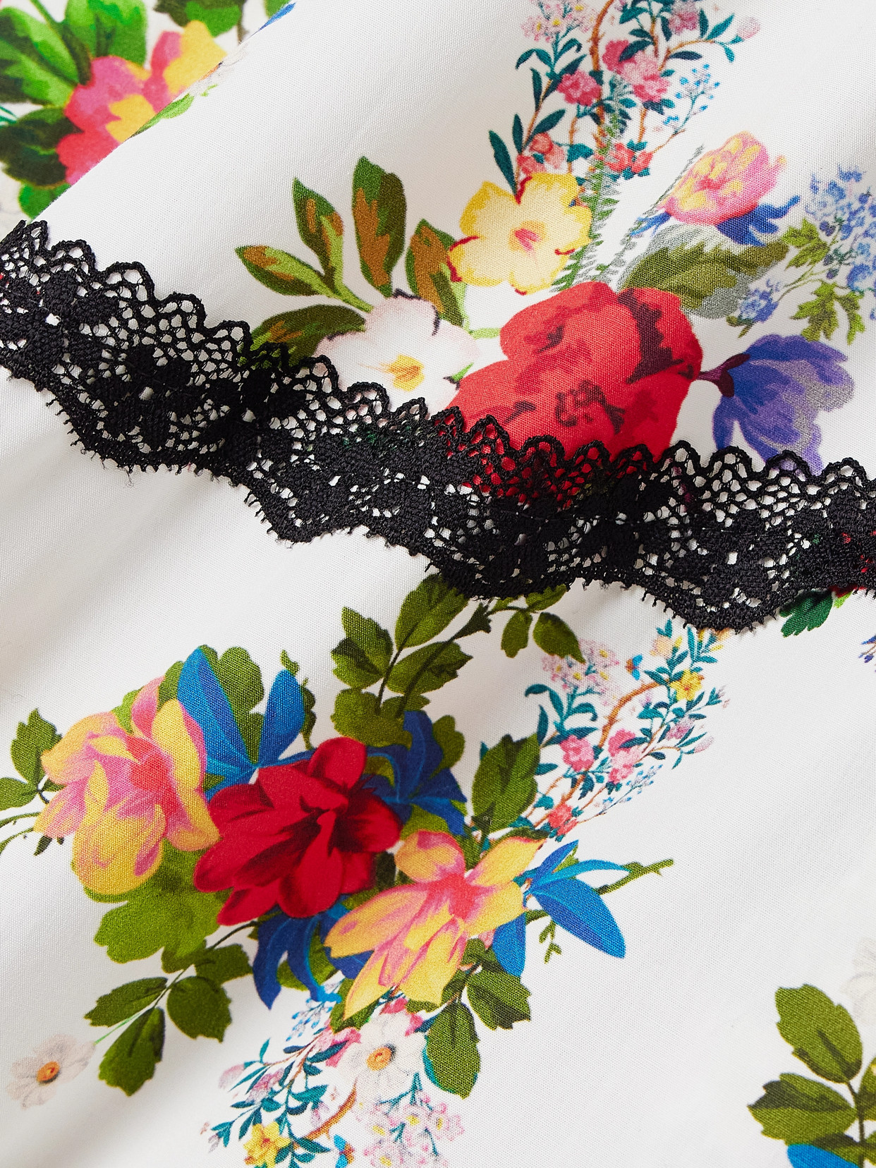 Kika Vargas Mj Lace-trimmed Floral-print Cotton-poplin Top In Multi