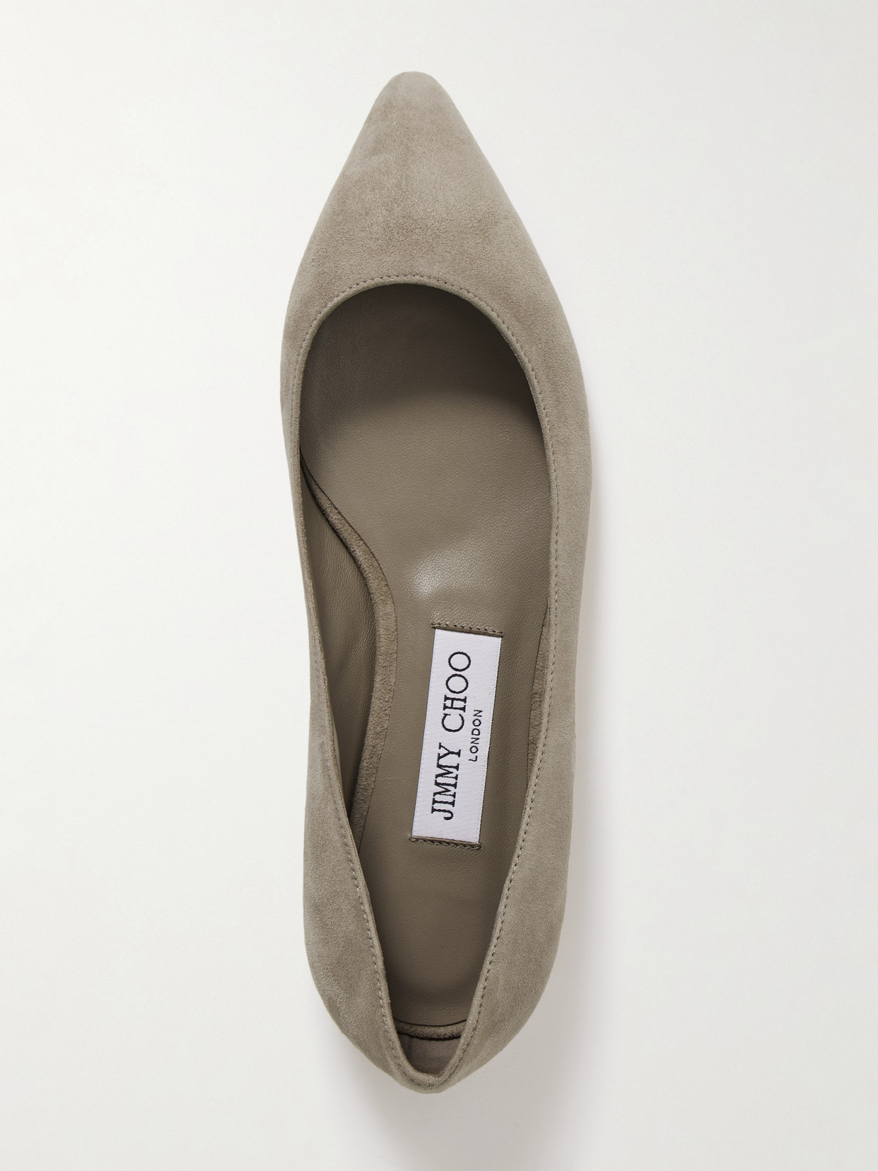 Jimmy Choo Romy Suede Point-toe Flats In Brown
