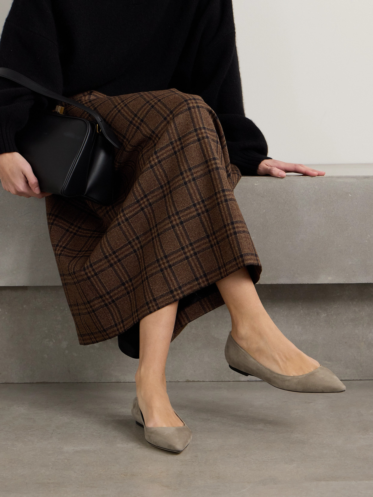 Jimmy Choo Romy Suede Point-toe Flats In Brown