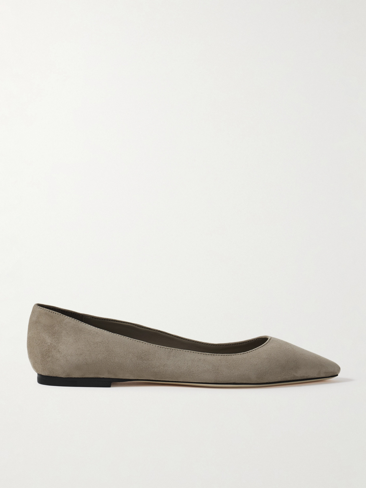 Jimmy Choo Romy Suede Point-toe Flats In Brown