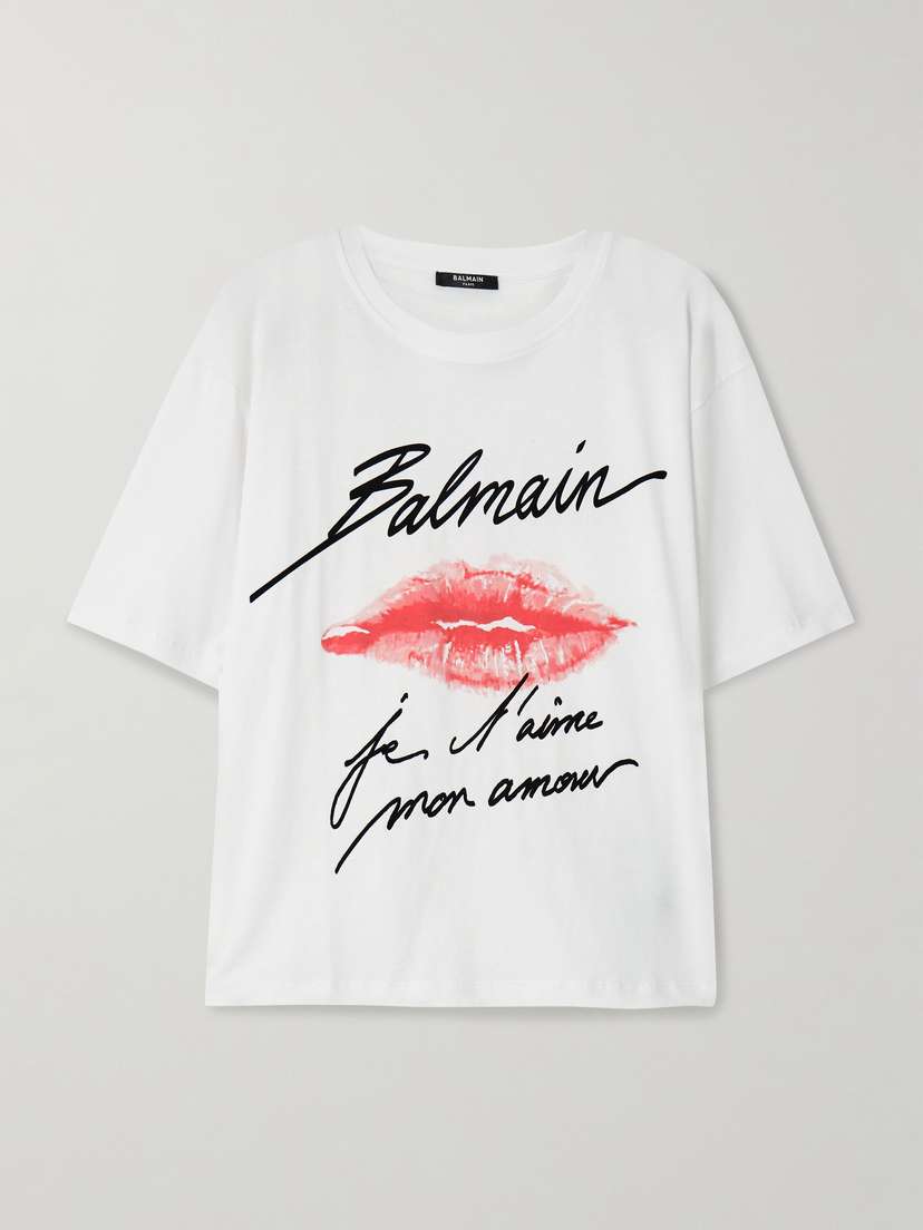 Balmain Printed Cotton-jersey T-shirt