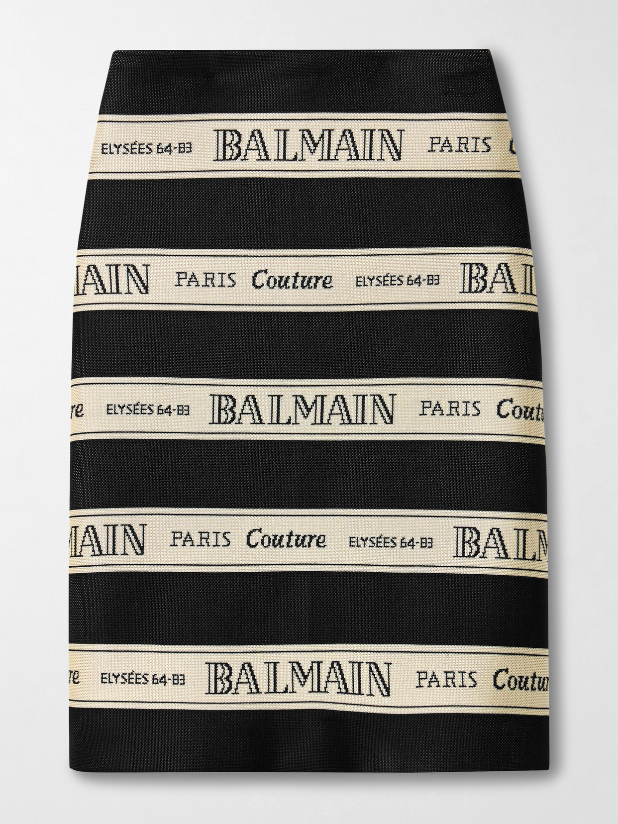 Balmain Ribbon Motif Short Jacquard Skirt In Black