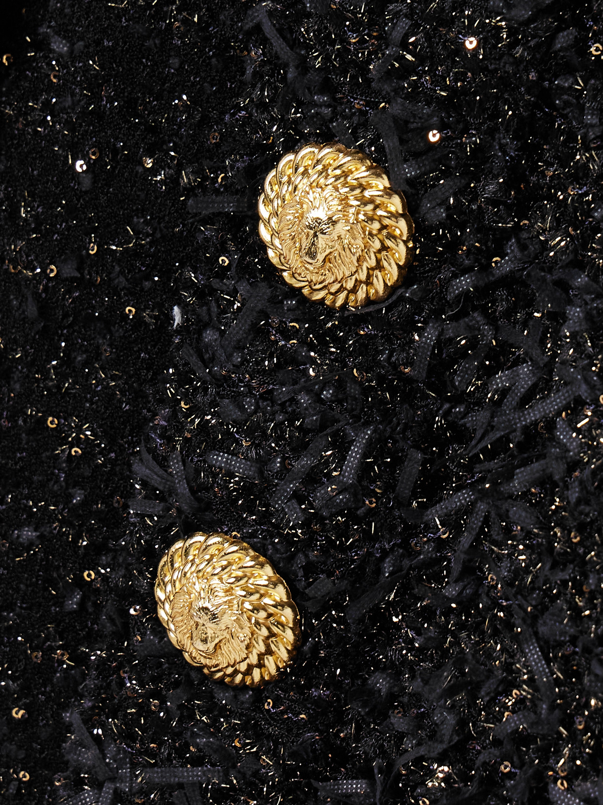 Balmain Button-front Tweed Blouson Jacket In Black