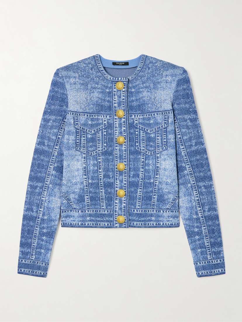 Balmain Trompe L'oeil Jacquard-knit Cardigan