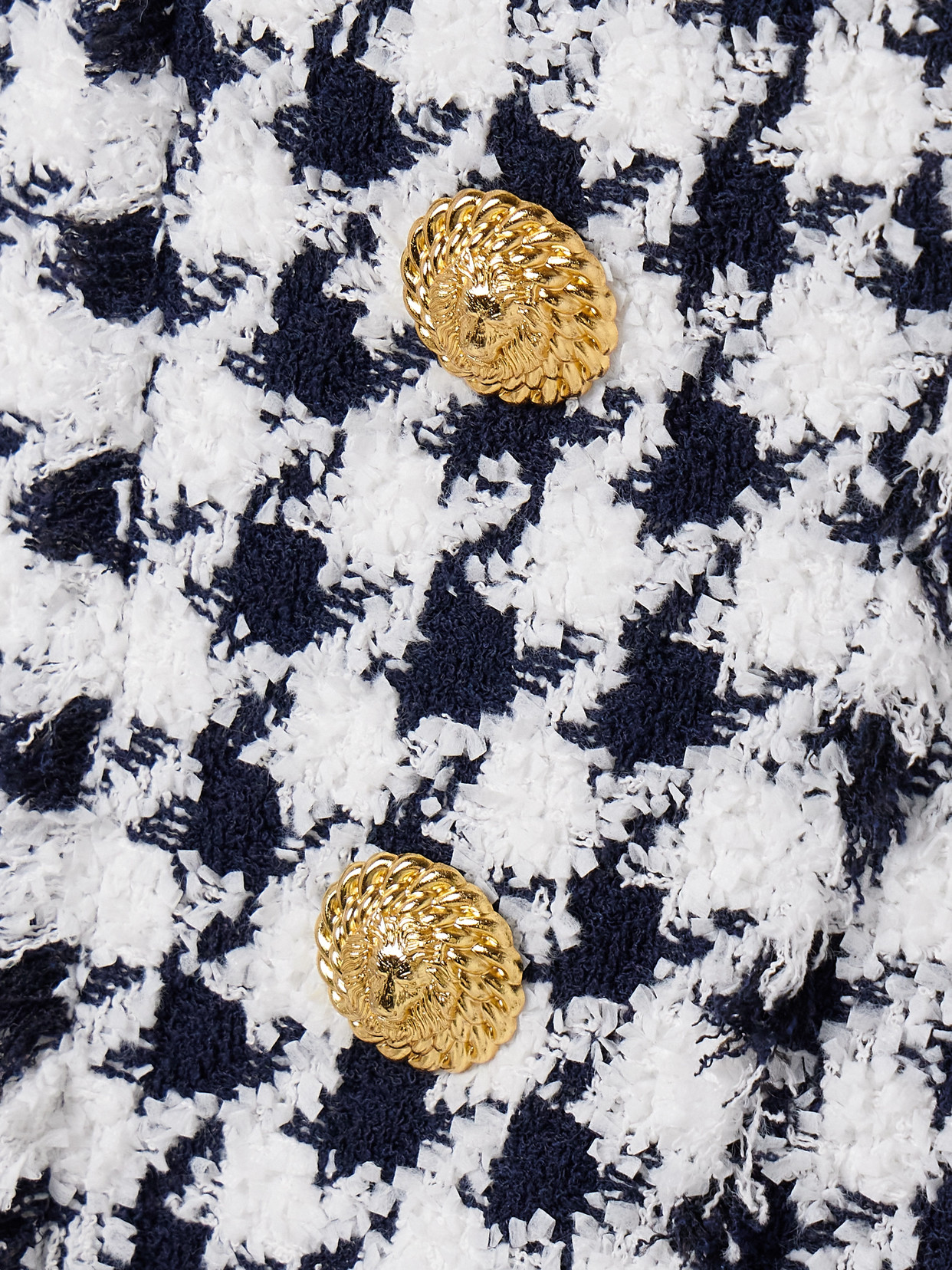 Balmain Houndstooth Tweed Mini Dress In Monochrome