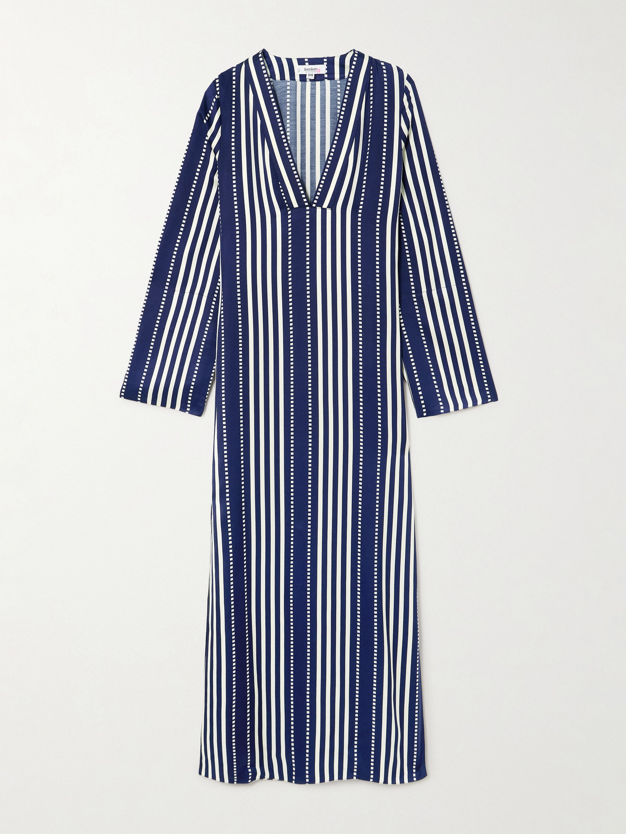 Lemlem Theodora Striped Ecovero™-blend Satin Dress In Blue