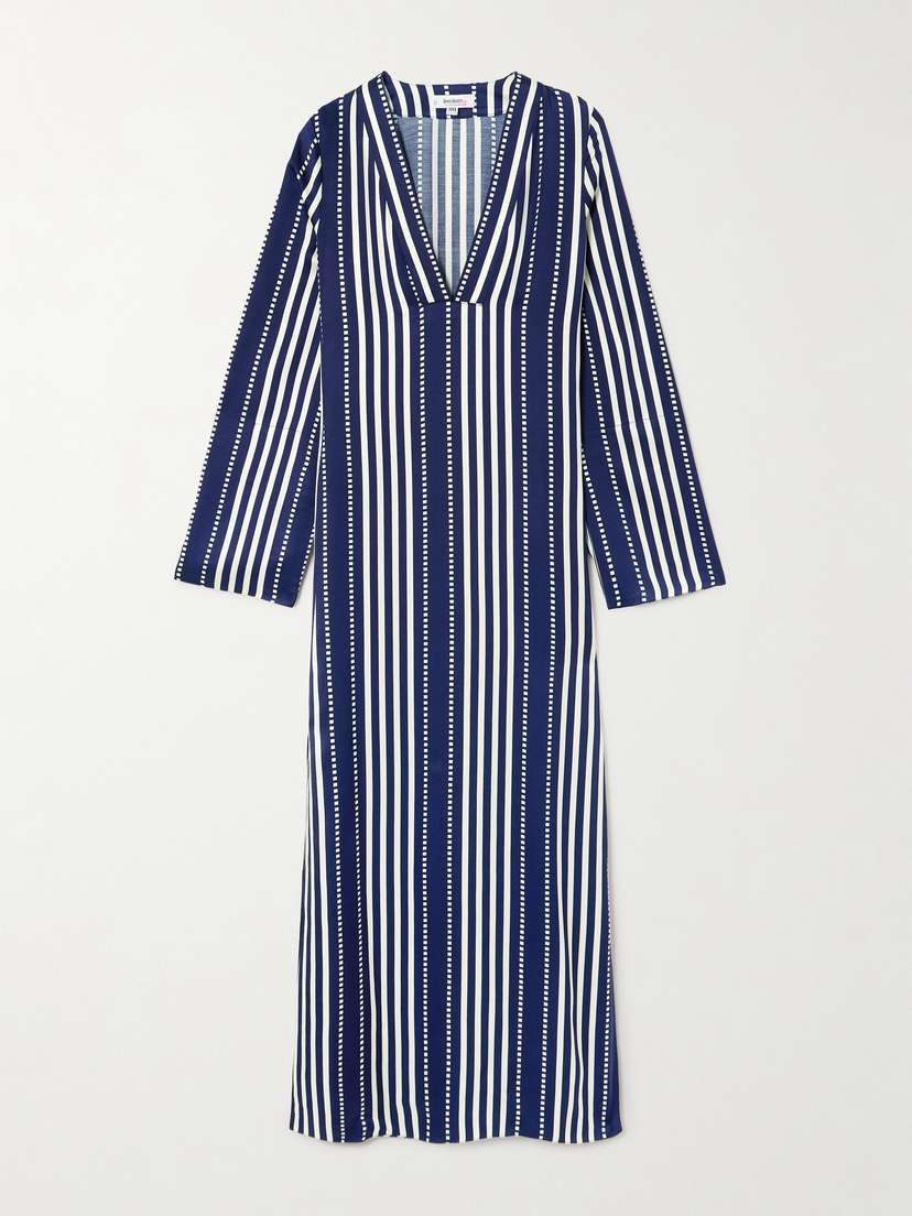 Lemlem Theodora Striped Ecovero™-blend Satin Dress