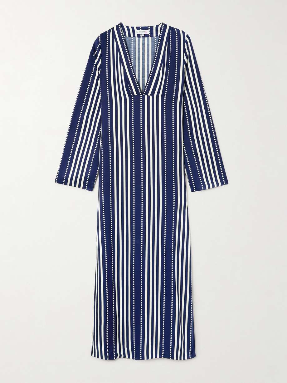 theodora striped ecovero™-blend satin dress