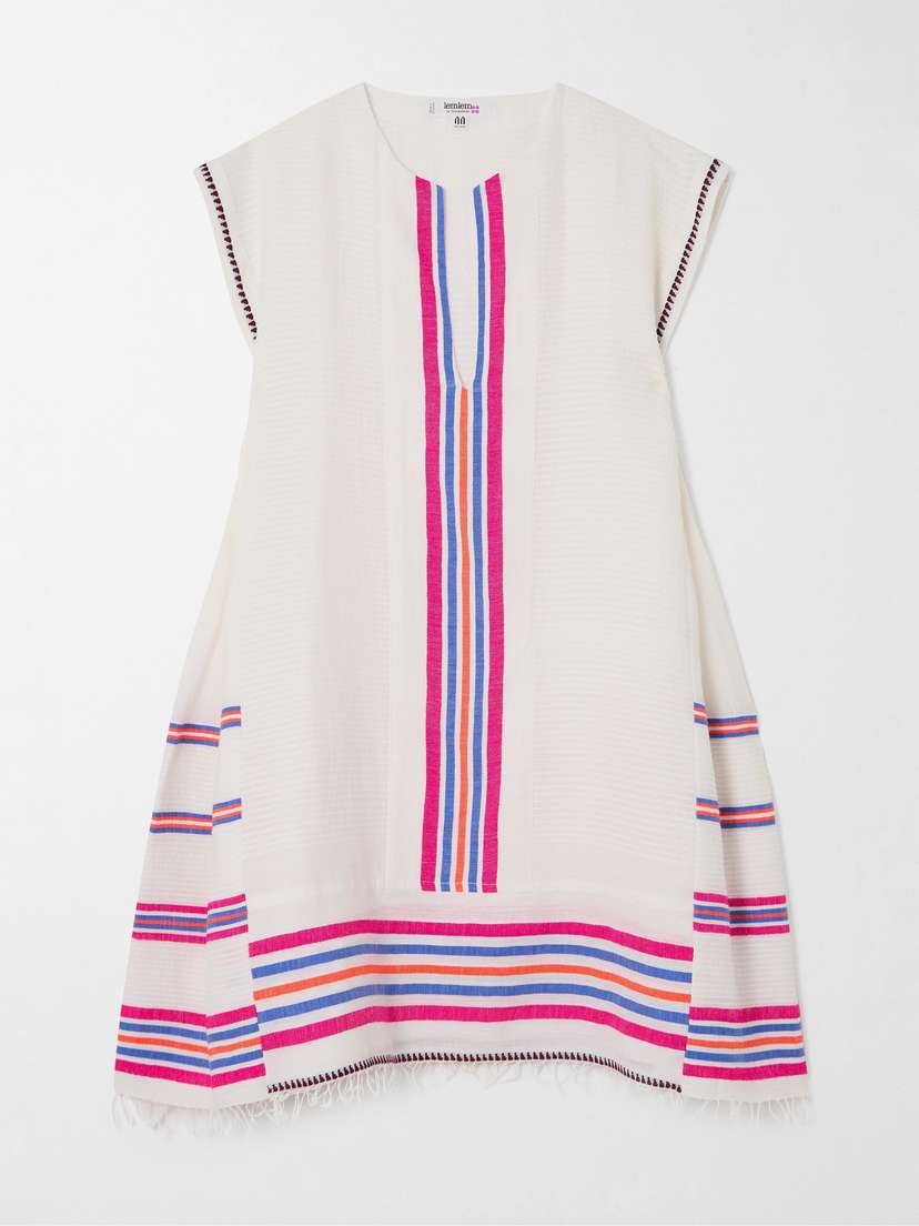 Lemlem Elina Fringed Striped Cotton-blend Kaftan