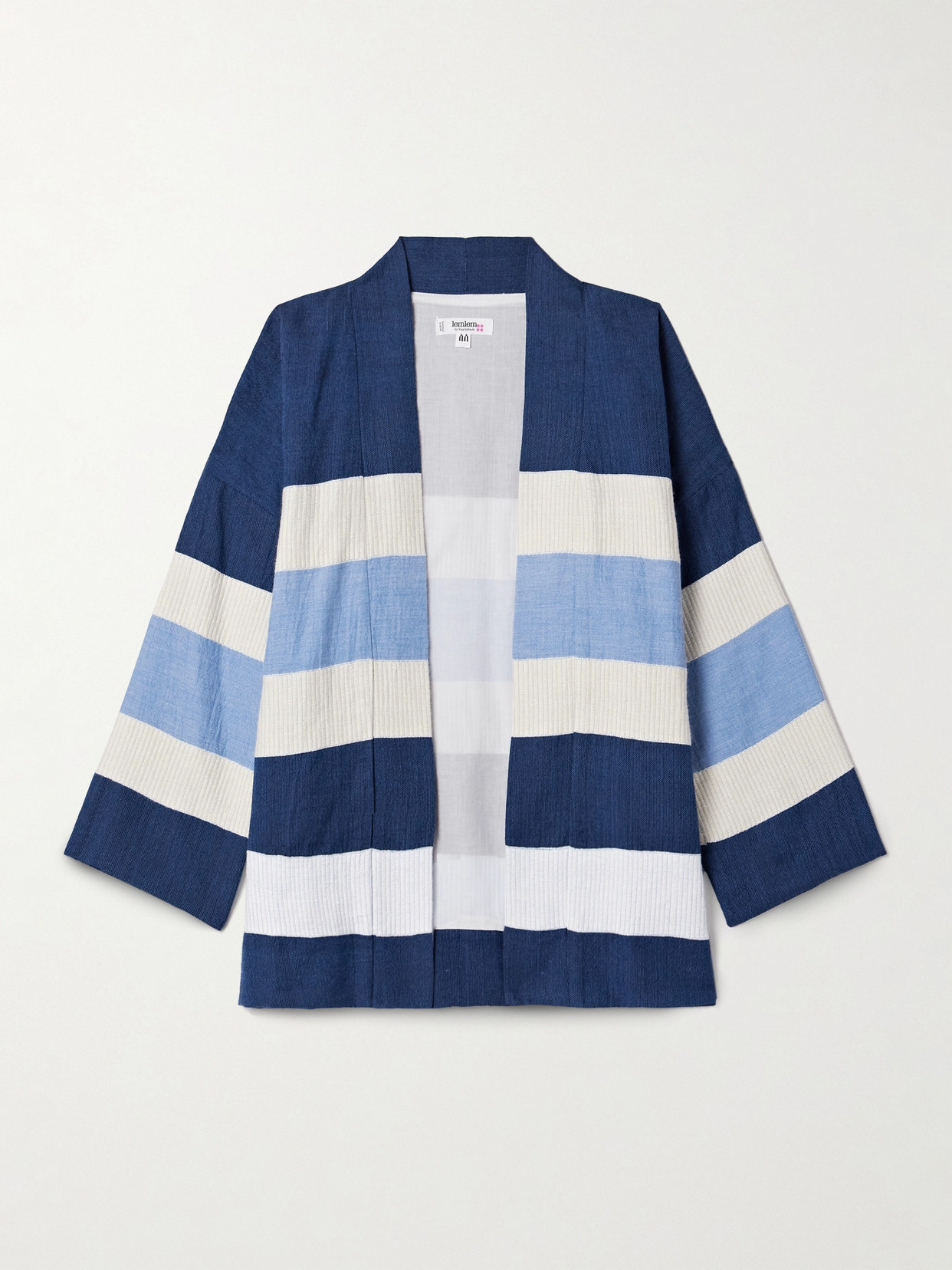 Lemlem Terara Embroidered Striped Cotton Jacket In Blue