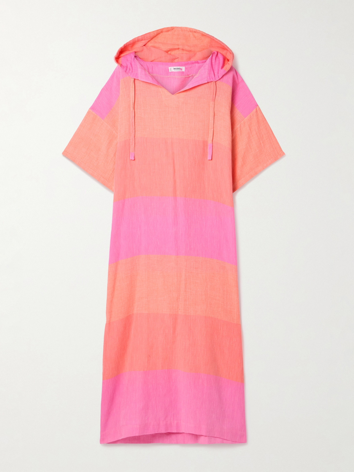 Lemlem Beritu Hooded Striped Cotton Coverup In Pink