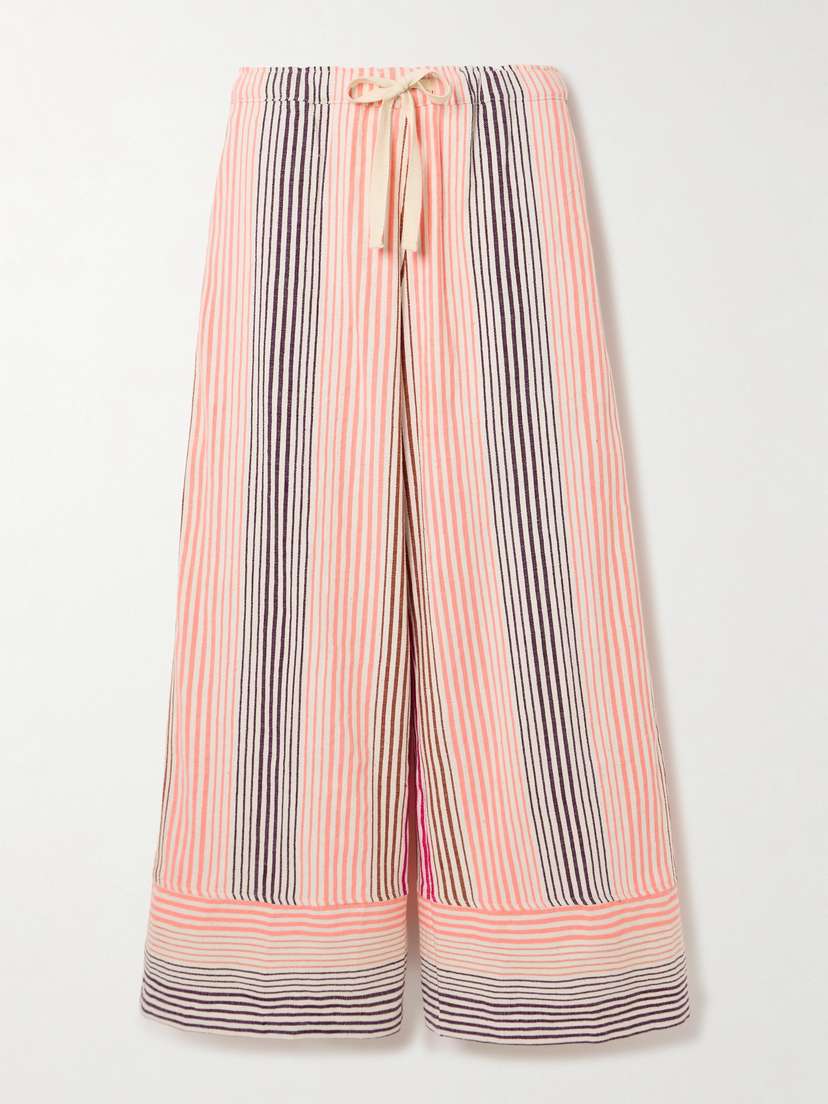 Lemlem Desta Striped Cotton-blend Wide-leg Pants