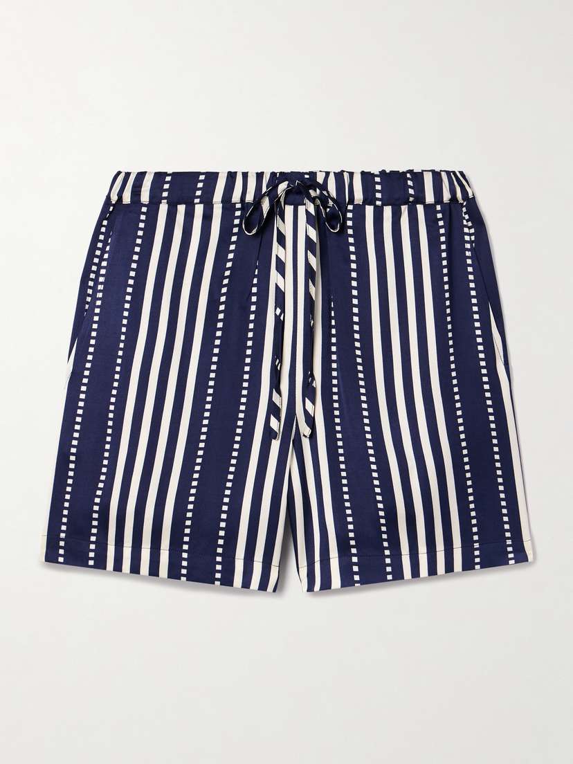 Lemlem Safia Striped Satin Shorts