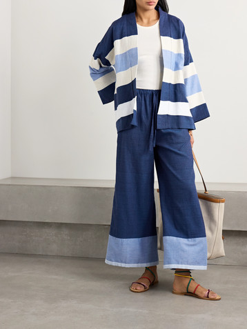 Lemlem Desta color-block cotton wide-leg pants