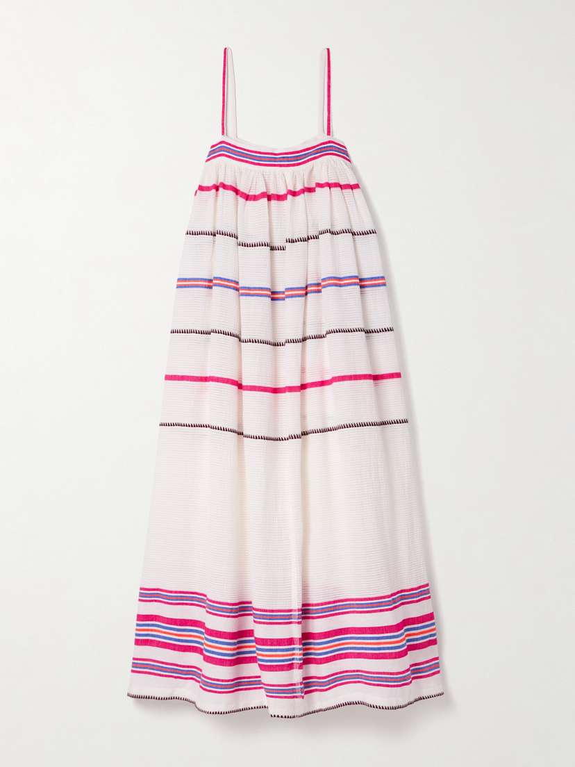 Lemlem Eda Striped Cotton-blend Maxi Dress