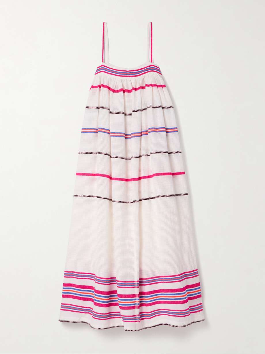 eda striped cotton-blend maxi dress