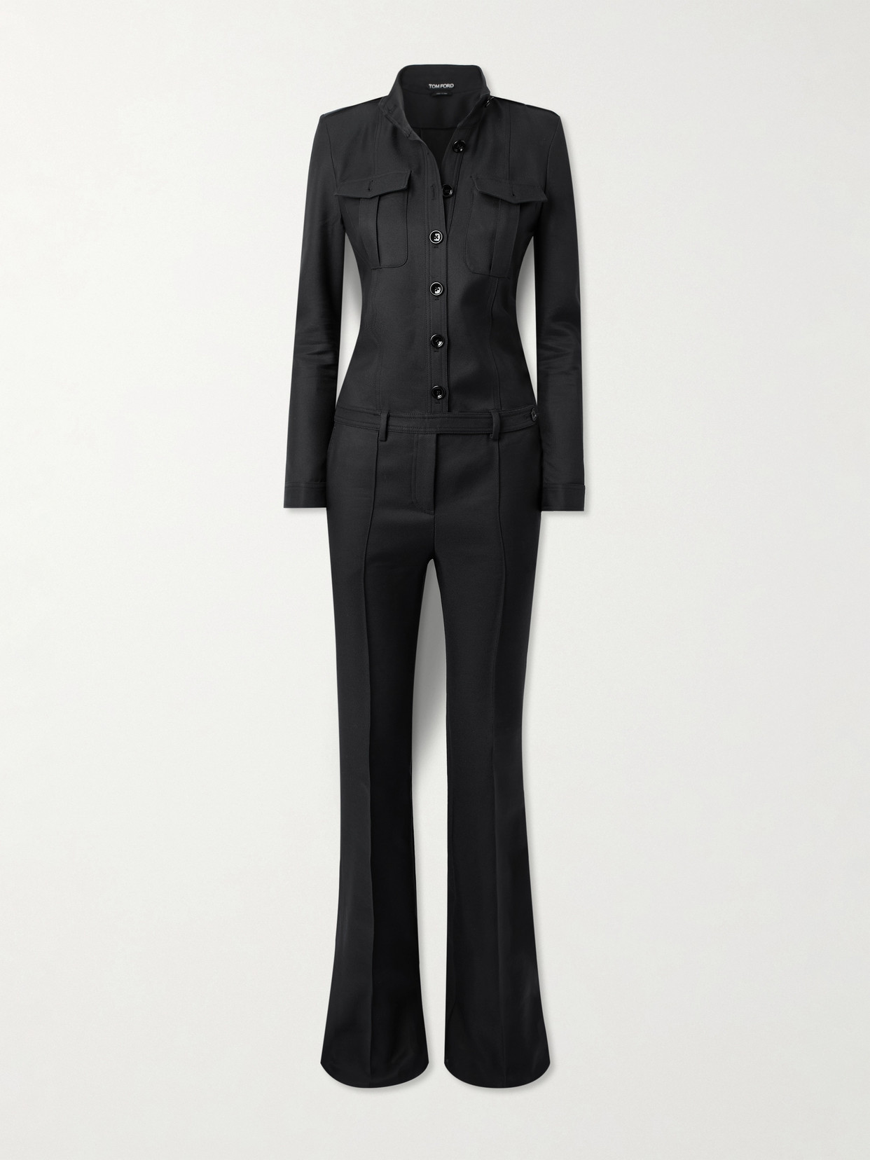 Tom Ford Cotton-twill Jumpsuit In Black