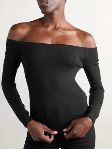 Tom Ford Off-the-shoulder cashmere and silk-blend top
