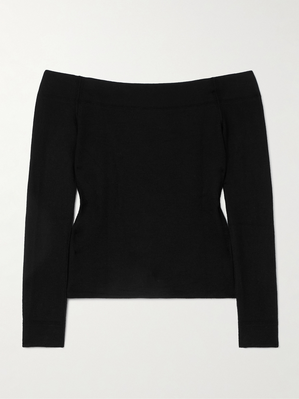Tom Ford Off-the-shoulder Cashmere And Silk-blend Top In Black