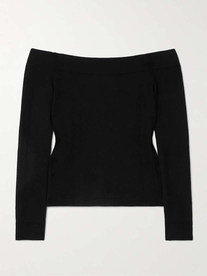 Tom Ford Off-the-shoulder Cashmere And Silk-blend Top