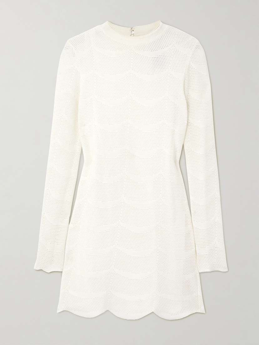 Tom Ford Pointelle-knit Cotton And Silk-blend Mini Dress