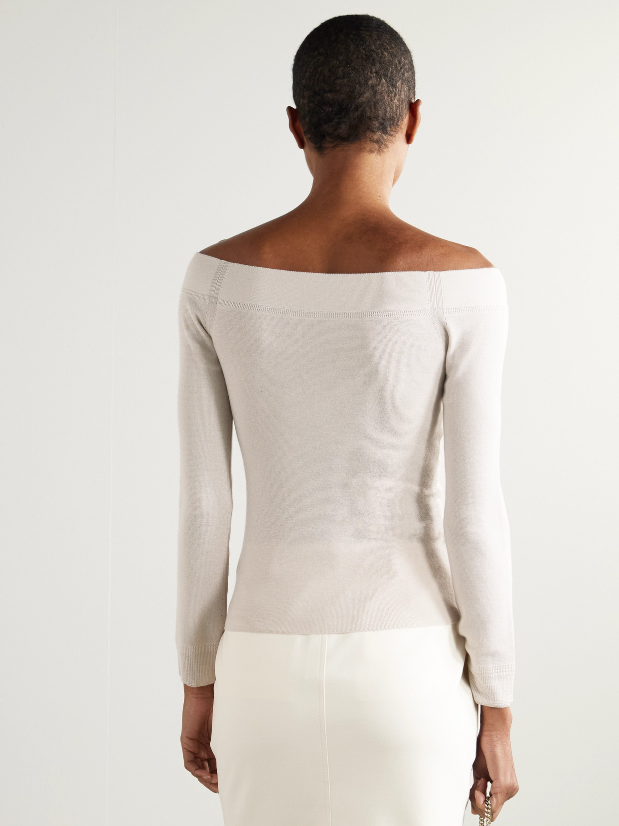 Off-The-Shoulder Cashmere And Silk-Blend Top