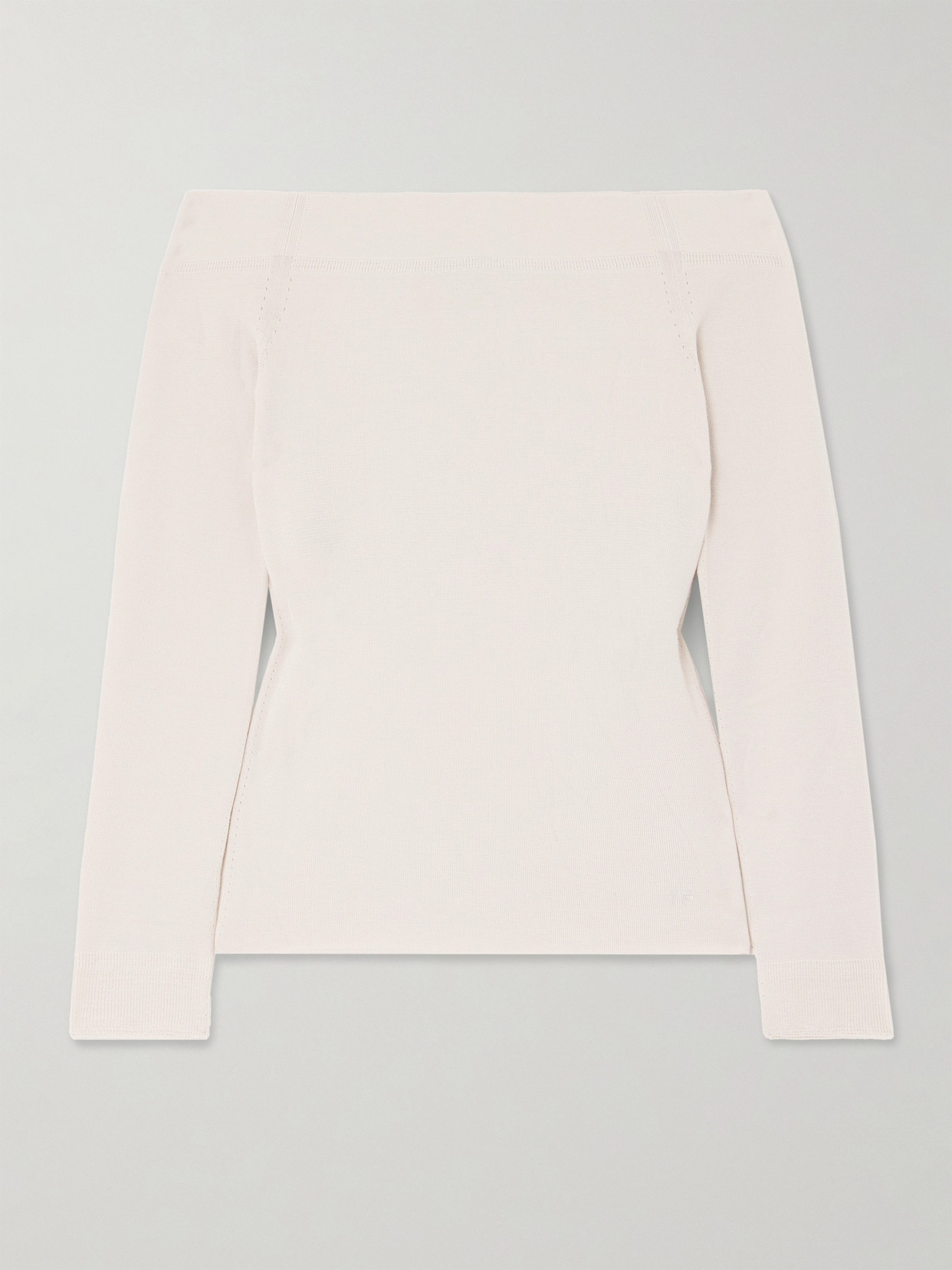 Tom Ford Off-the-shoulder Cashmere And Silk-blend Top In Off-white