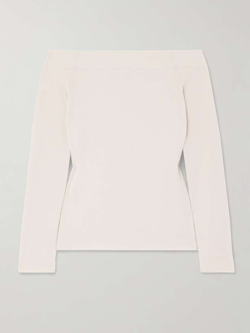Tom Ford Off-the-shoulder Cashmere And Silk-blend Top