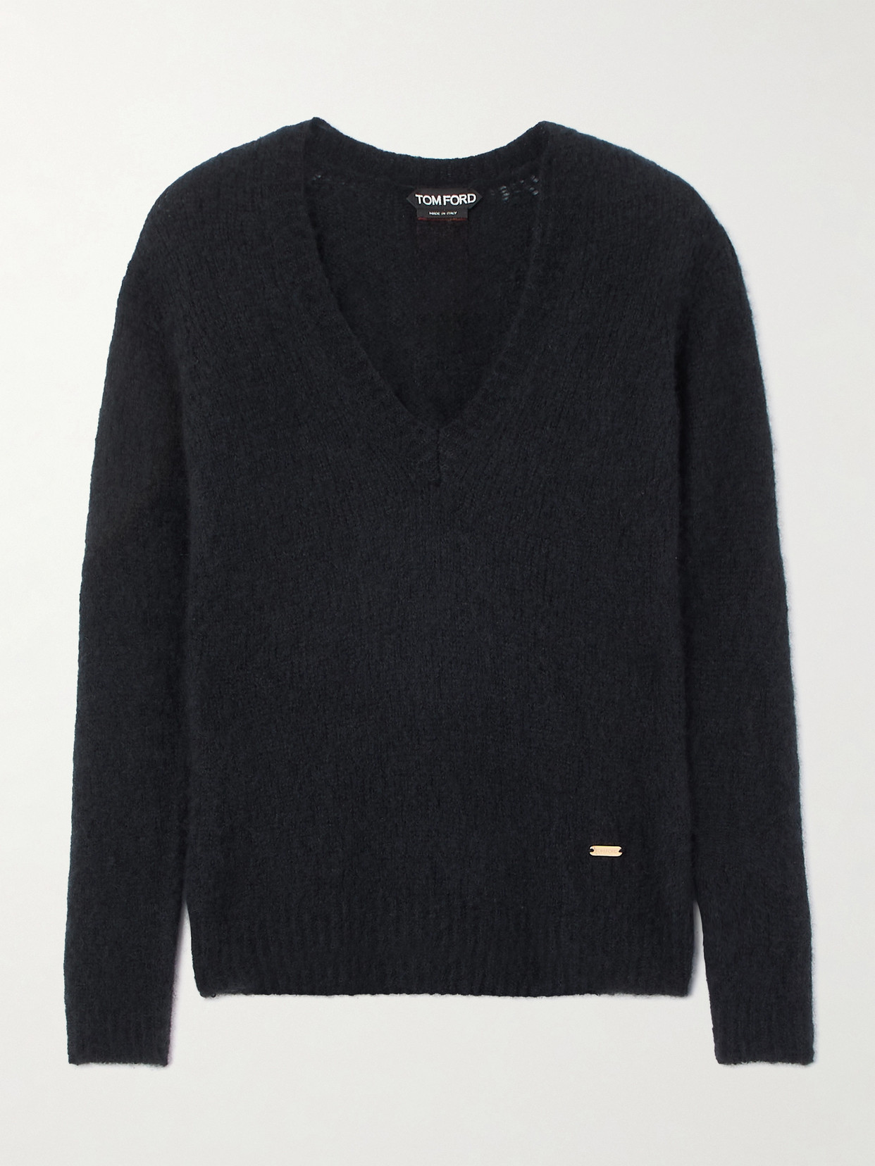 Tom Ford Cashmere And Silk-blend Sweater In Black