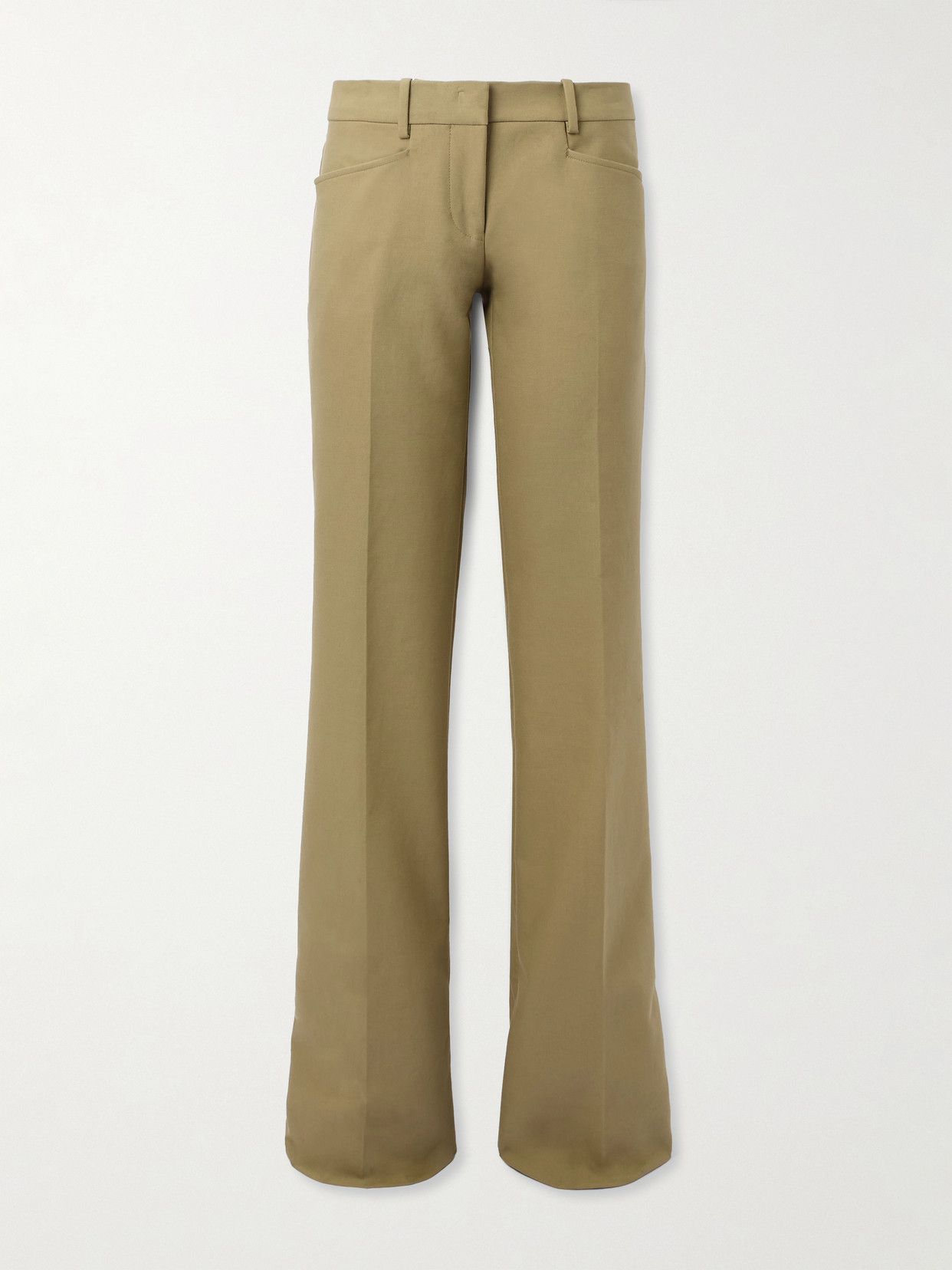 Tom Ford Straight-leg Stretch-cotton Trousers In Green