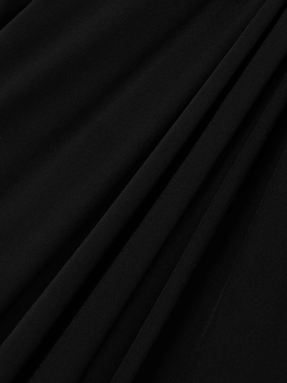 cape-effect silk-chiffon gown