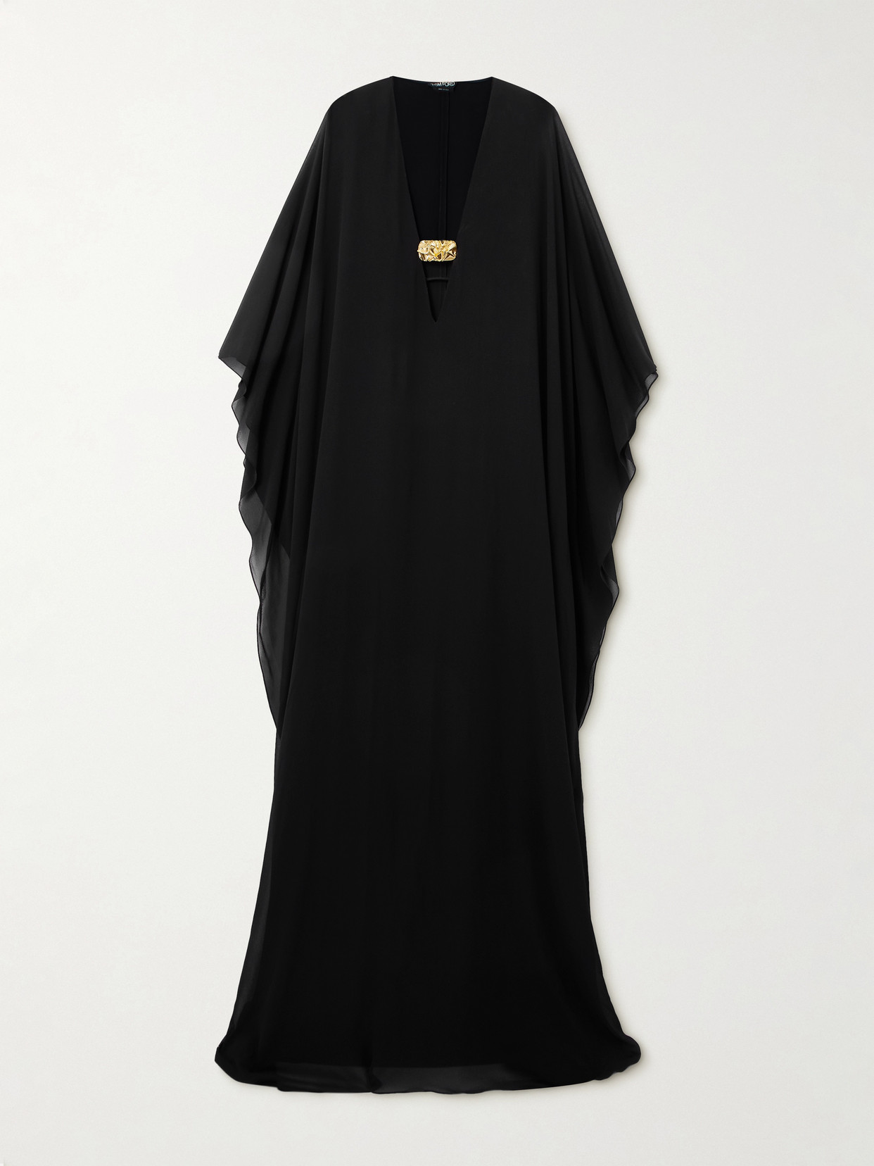 Tom Ford Cape-effect Silk-chiffon Gown In Black