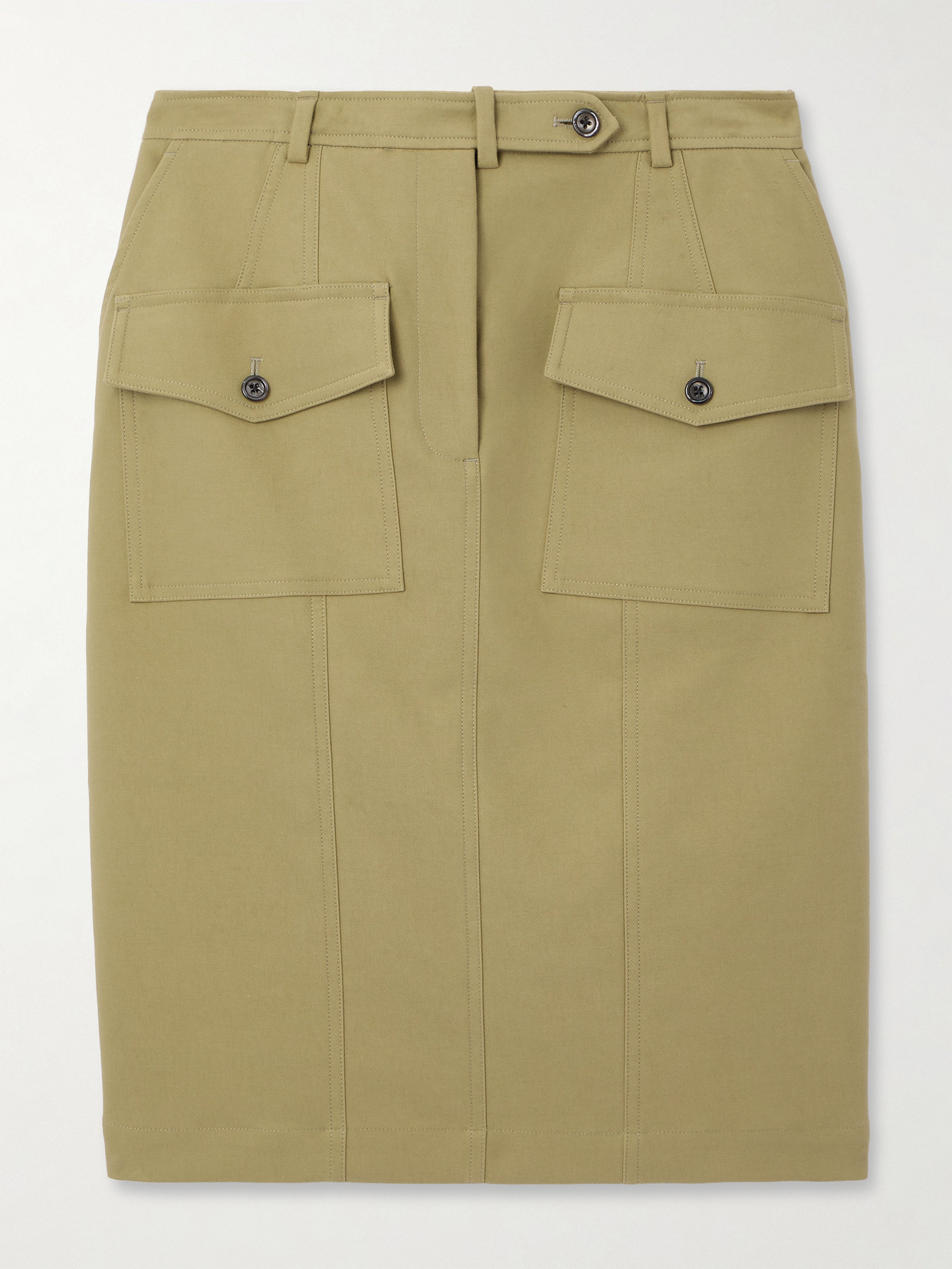 Tom Ford Cotton-blend Twill Skirt In Green