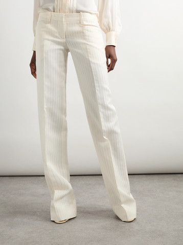 Tom Ford Striped wool-blend straight-leg trousers