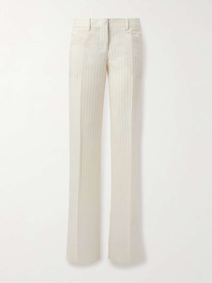 Tom Ford Striped Wool-blend Straight-leg Trousers