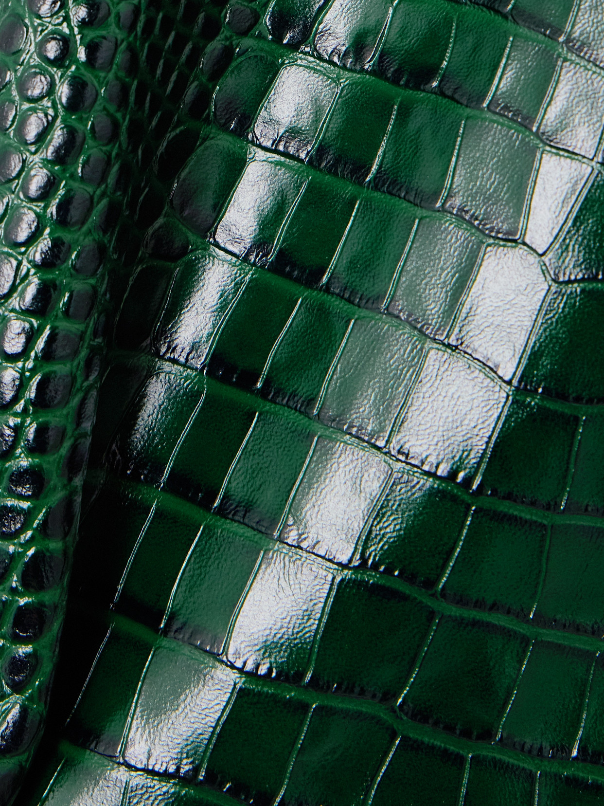 Croc-Effect Leather Skirt