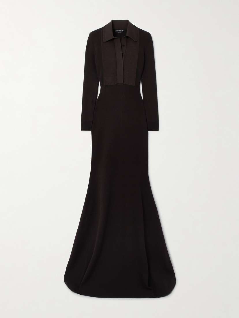 Tom Ford Ribbed Wool-blend Polo Gown